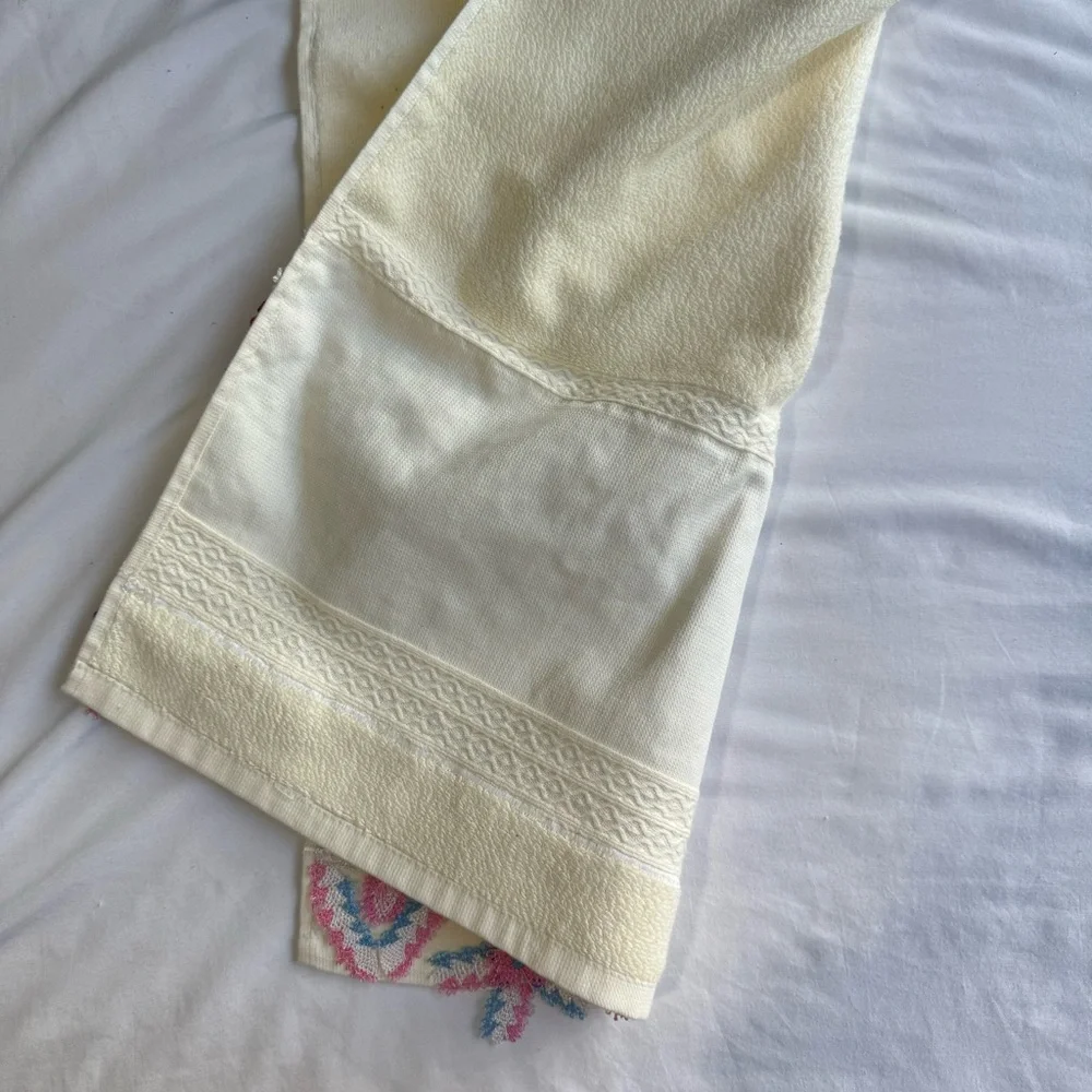 Handcrafted Floral Beaded Towel NWOT